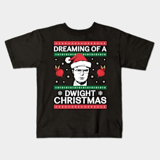 Dreaming Of A Dwight Christmas Kids T-Shirt